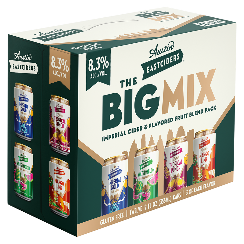 Austin Eastciders The Big Mix Variety Pack 12-pack carton, three sides