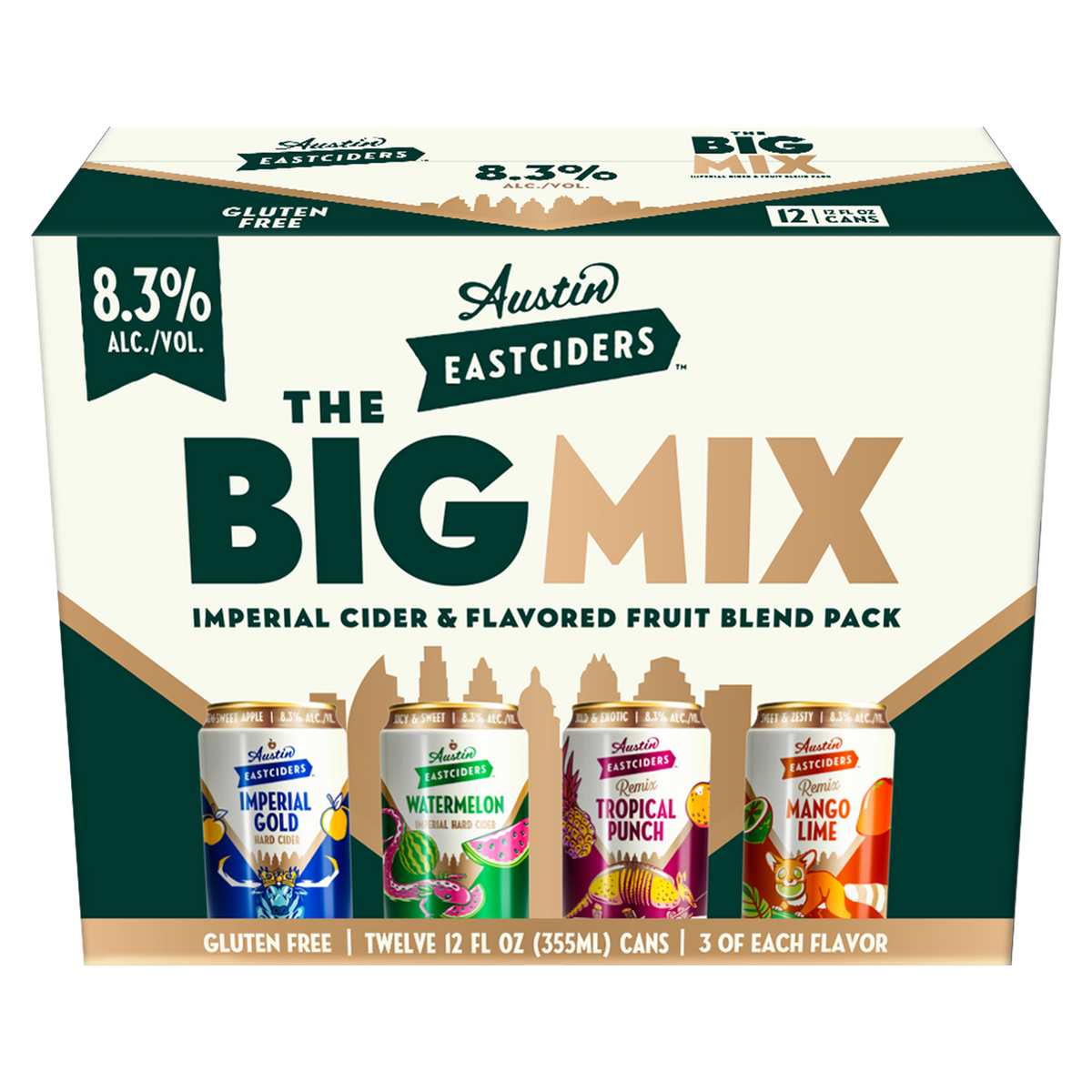 Austin Eastciders The Big Mix Variety Pack 12-pack carton, front