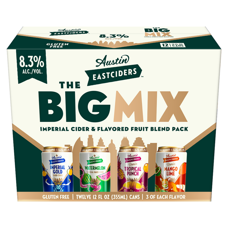 Austin Eastciders The Big Mix Variety Pack 12-pack carton, front